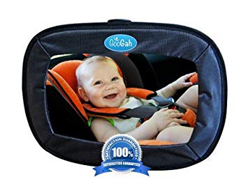 Infant Car Mirror With eBook Large Black, For The Car Mom And Baby by Googah