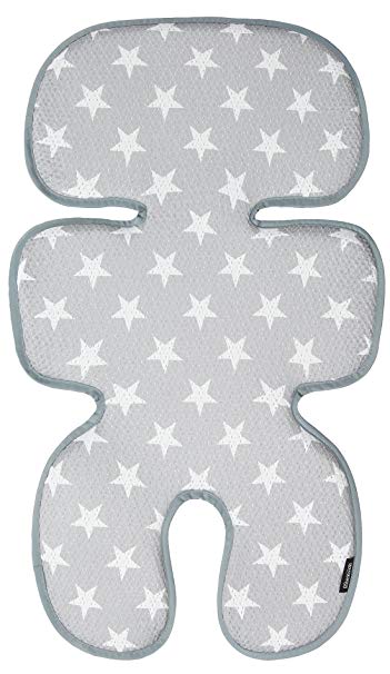Manito Clean Basic 3D Mesh Seat Pad/Cushion/Liner for Stroller and Car Seat (Star Grey)