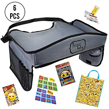 #1 New Kids Travel Kit with Road Trip Activities/Kids Toddler Travel Tray with Tablet Holder/Travel Busy Bag...