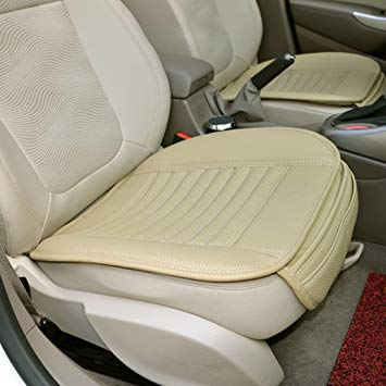 Car Seat Cover, PeleusTech 2Pcs Four Seasons PU Leather Bamboo Charcoal Breathable Comfortable Car...