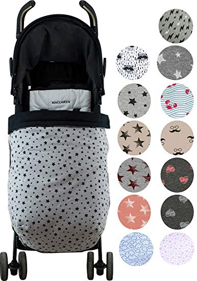 Universal Winter Baby Blanket Footmuff for Pushchairs -Graco, Babybjorn, Kolcraft-Janabebe (Black Star)