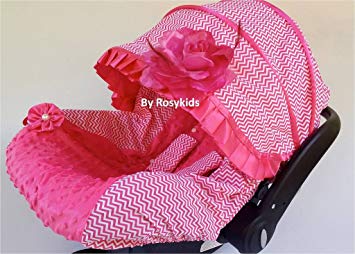 Rosy Kids Infant Carseat Canopy Cover 3 Pc Whole Caboodle Baby Car Seat Cover Kit Cotton C031100
