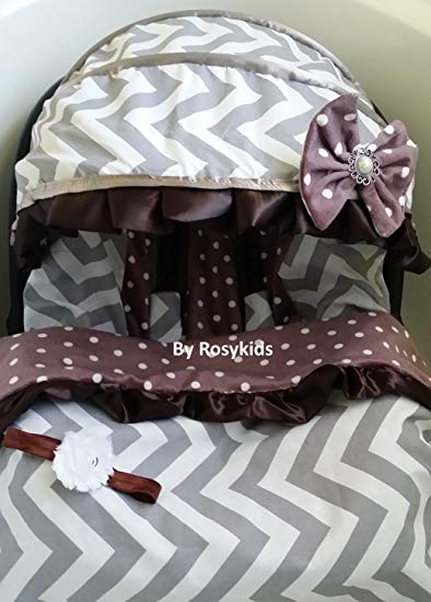 Infant Carseat Canopy Cover Blanket 4 Pc Whole Caboodle Baby Car Seat Cover Kit C040101