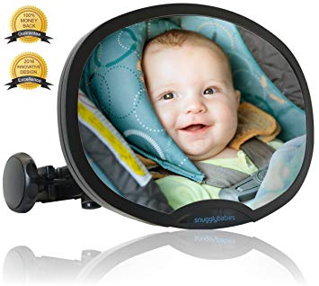 Baby Car Mirror – Highest STABILITY safety mirror, NEW Unique clamp design, easy to latch on rear...