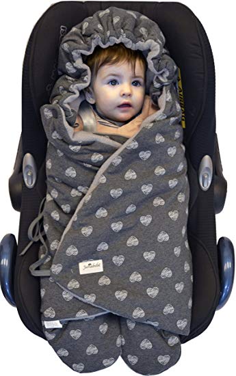 JANABEBE Swaddling Wrap, Car Seat and Pram Blanket for Winter, Universal for Infant and Child car Seats...