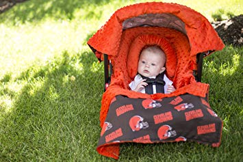 NFL Cleveland Browns The Whole Caboodle 5PC set - Baby Car Seat Canopy with matching accessories