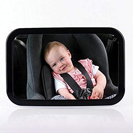 Fairycat Baby Backseat Mirror for Car, View Rear Facing Infant in Car Backseat, Best Newborn Safety with Secure Double Strap, Essential Car Seat Accessories