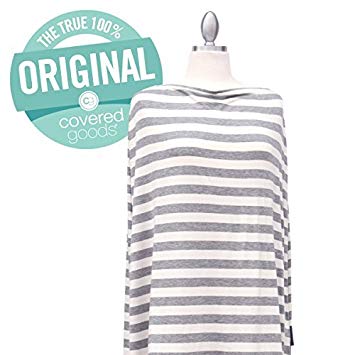 Covered Goods Multi-use Nursing Cover - Classic Grey and Ivory Stripe