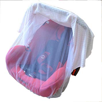 Summer Rainbow Unisex Baby Car Seat Canopy Cover with Mosquito Net (pink)