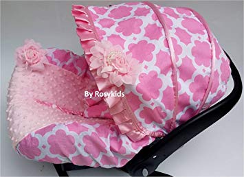 Rosy Kids Infant Carseat Canopy Cover 3 Pc Whole Caboodle Baby Car Seat Cover Kit Cotton C031200