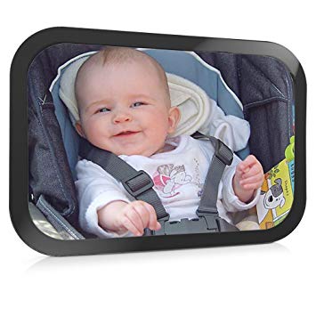 Rectangle Baby Back Seat Mirror with Double Fixed Tape, wider vision View Rear Facing Infant in Backseat...