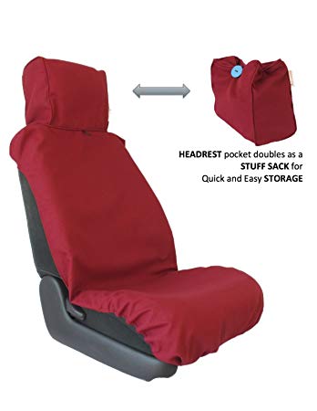 Dryasana Car Seat Cover--CARDINAL RED--Waterproof, Quick-dry, Machine-washable,...