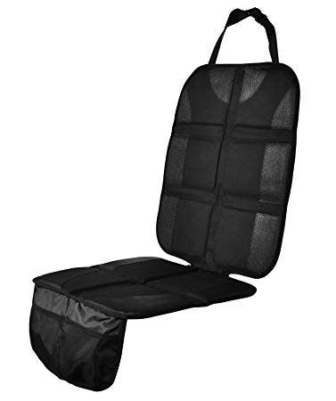 Car Seat Protector with Thick Padding, Durable Seat Mat Cover with Pockets & Non-slip Backing,...