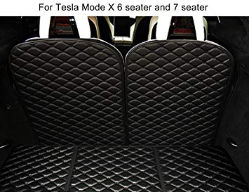Topfit Front and Rear Trunk Mat and 3rd Row Seat Back Protector Mat For Tesla Model X 6 seat and 7 seat