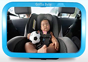 Griffin Baby - Backseat Baby Mirror - Blue - Adjustable Baby Safety Mirror for Rear Facing Infant Car Seats -...