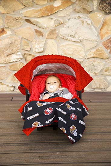 NFL San Francisco 49ers The Whole Caboodle 5PC set - Baby Car Seat Canopy with matching accessories